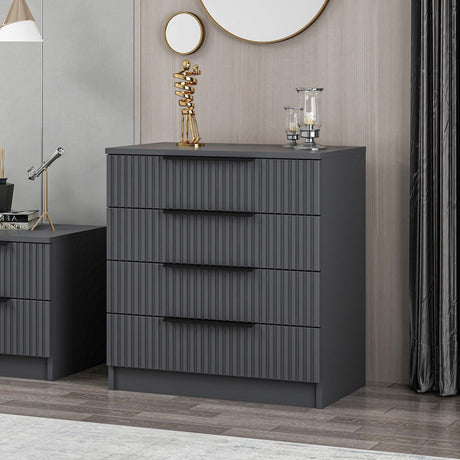 Chest of drawers bare anthracite melamine 72x77x42 cm