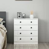 Chest of drawers bare white with buttons melamine 72x77x42 cm