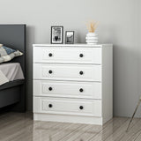 Chest of drawers bare white with buttons melamine 72x77x42 cm