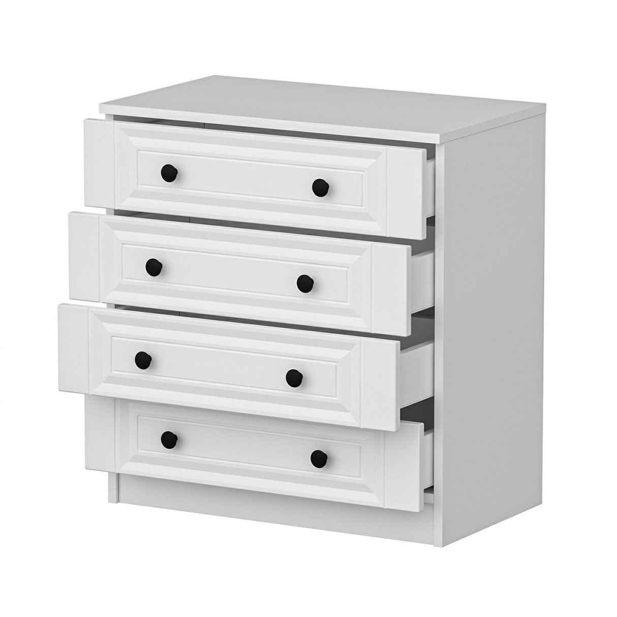 Chest of drawers bare white with buttons melamine 72x77x42 cm