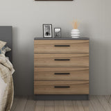 Chest of drawers bare walnut melamine 70x42x79 cm