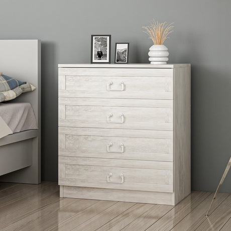 Chest of drawers bare white melamine 72x42x77 cm