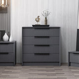 Chest of drawers bare luxury anthracite melamine 70x77x45 cm