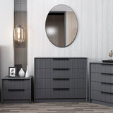 Chest of drawers bare luxury anthracite melamine 100x85x45 cm