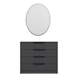 Chest of drawers bare luxury anthracite melamine 100x85x45 cm