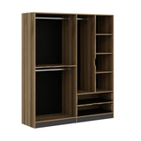 Wardrobe Elina Anthracite Gold Melamine 185x208x52 cm