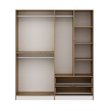 Wardrobe Elina White Gold Melamine 185x208x52 cm