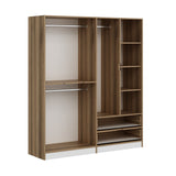 Wardrobe Elina White Gold Melamine 185x208x52 cm