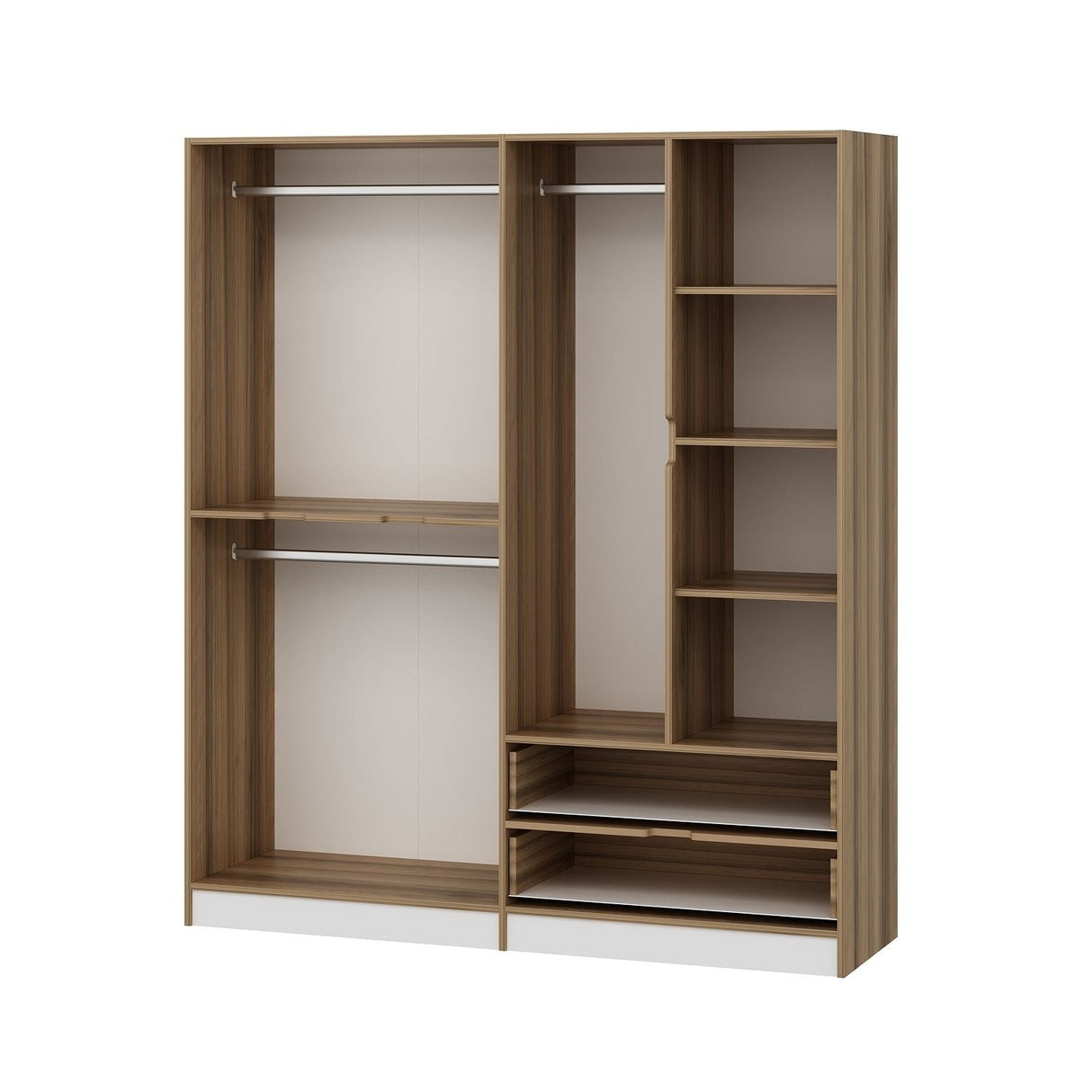 Wardrobe Elina White Gold Melamine 185x208x52 cm