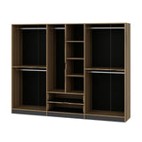 Wardrobe Elina Anthracite Gold Melamine 277x208x52 cm