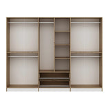 Wardrobe Elina White Gold Melamine 277x208x52 cm