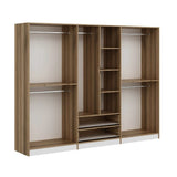 Wardrobe Elina White Gold Melamine 277x208x52 cm