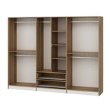 Wardrobe Elina White Gold Melamine 277x208x52 cm