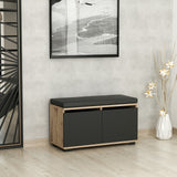 Shoe cabinet Drago walnut black melamine 80x42x35 cm