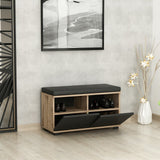 Shoe cabinet Drago walnut black melamine 80x42x35 cm