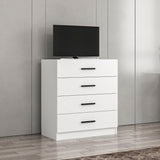 Chest of drawers bare TV white melamine 90x100x47 cm