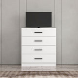 Chest of drawers bare TV white melamine 90x100x47 cm