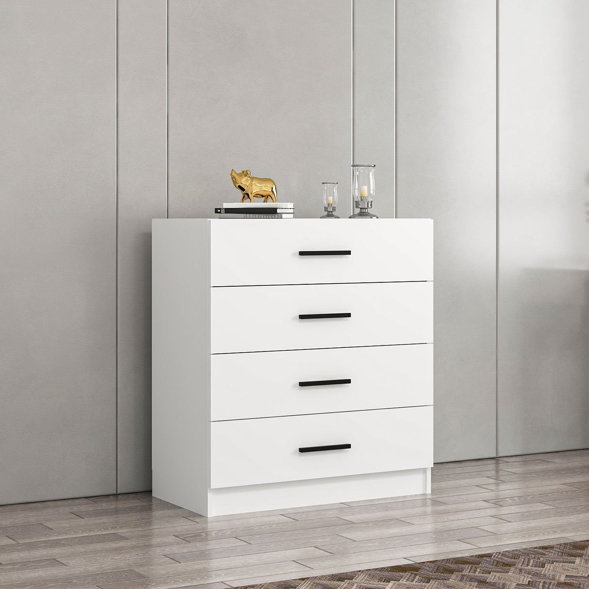 Chest of drawers bare TV white melamine 90x100x47 cm