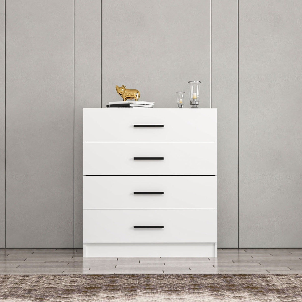 Chest of drawers bare TV white melamine 90x100x47 cm