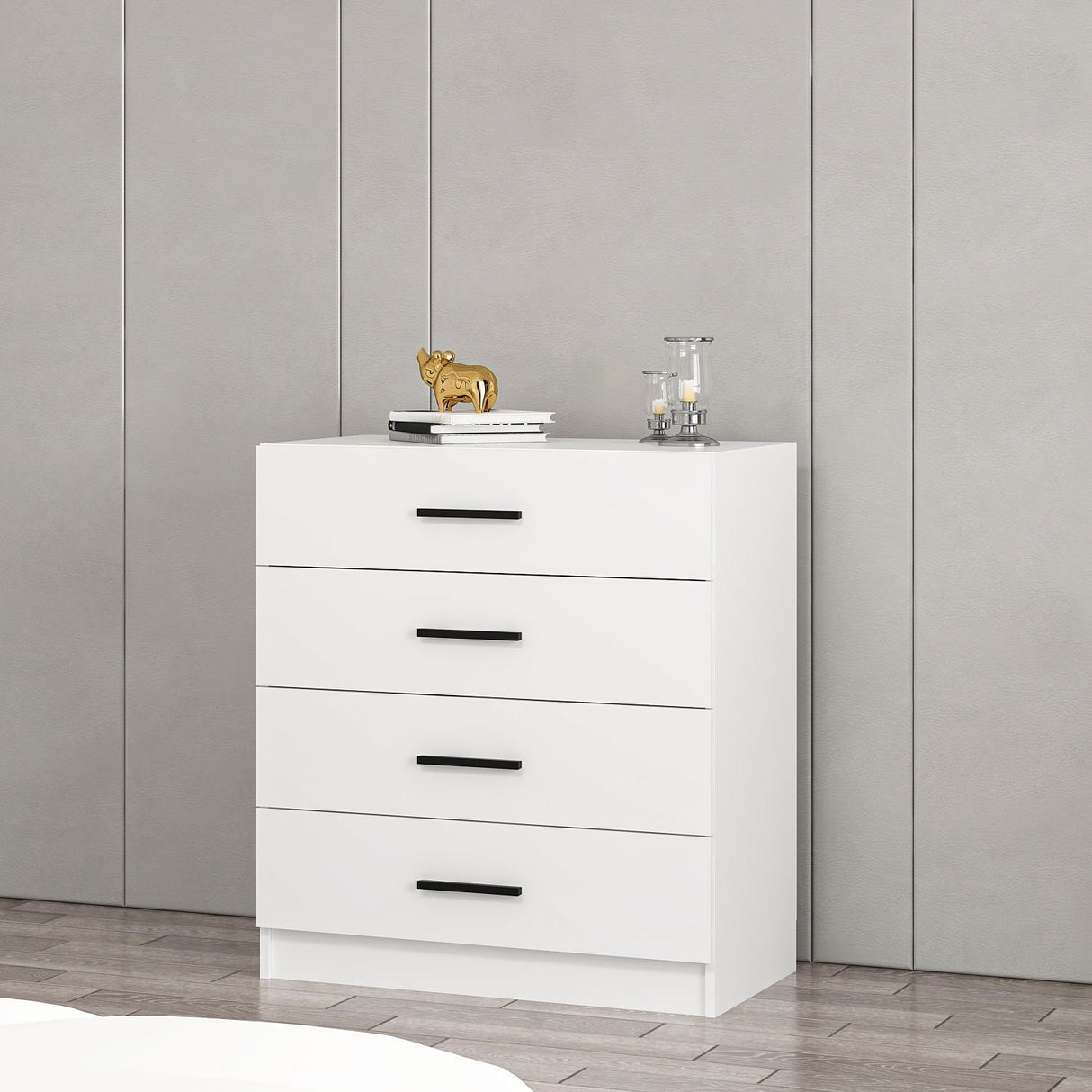 Chest of drawers bare TV white melamine 90x100x47 cm