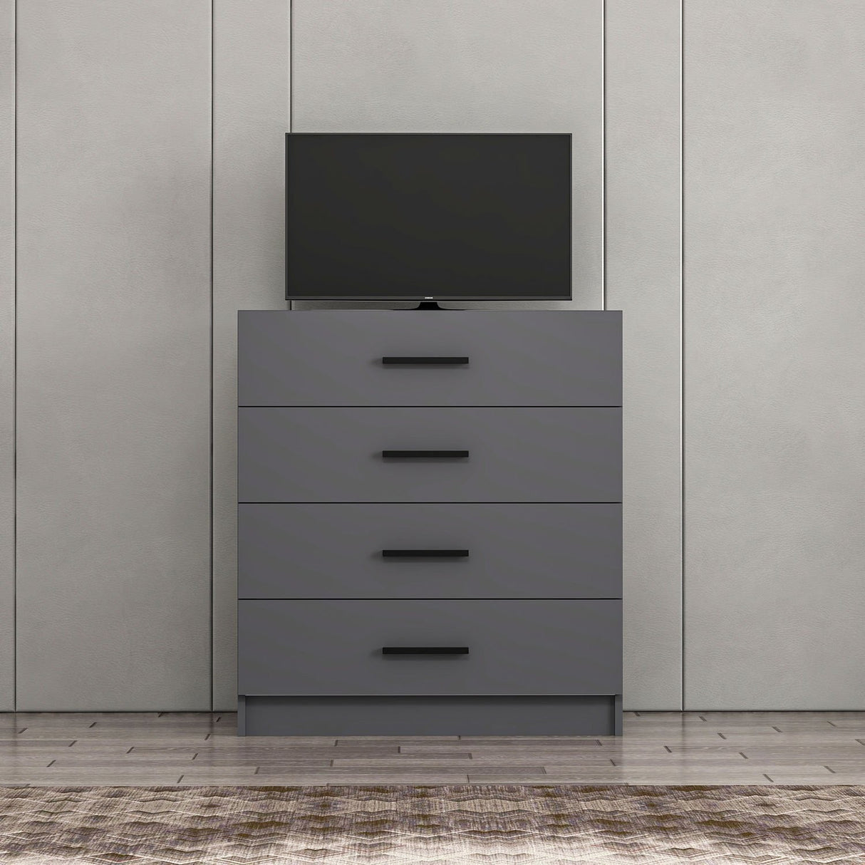 Chest of drawers bare TV anthracite melamine 90x100x47 cm