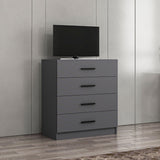 Chest of drawers bare TV anthracite melamine 90x100x47 cm