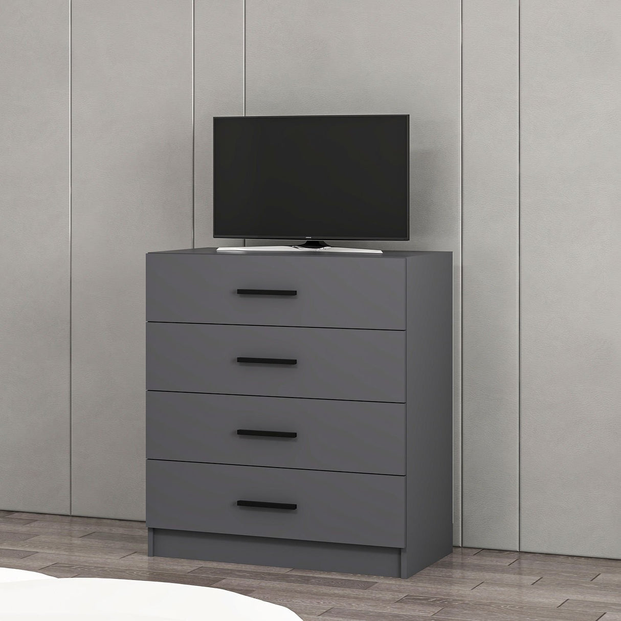 Chest of drawers bare TV anthracite melamine 90x100x47 cm