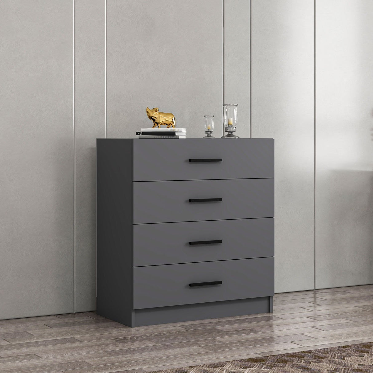 Chest of drawers bare TV anthracite melamine 90x100x47 cm