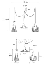 Hanglamp Koperkleurig 3-lichts Metaal Evermere