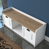 Shoe cabinet Samos White Walnut Melamine