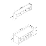 Furniture set Coat rack - Shoe cabinet - White-Walnut Melamine 