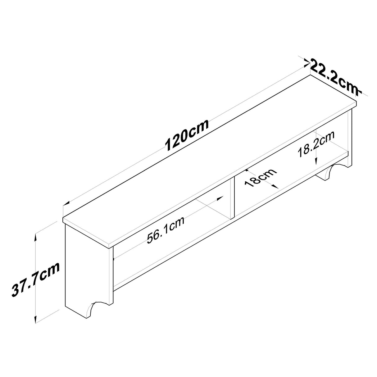 Coat rack Hally White 15-hooks - Two compartments 
