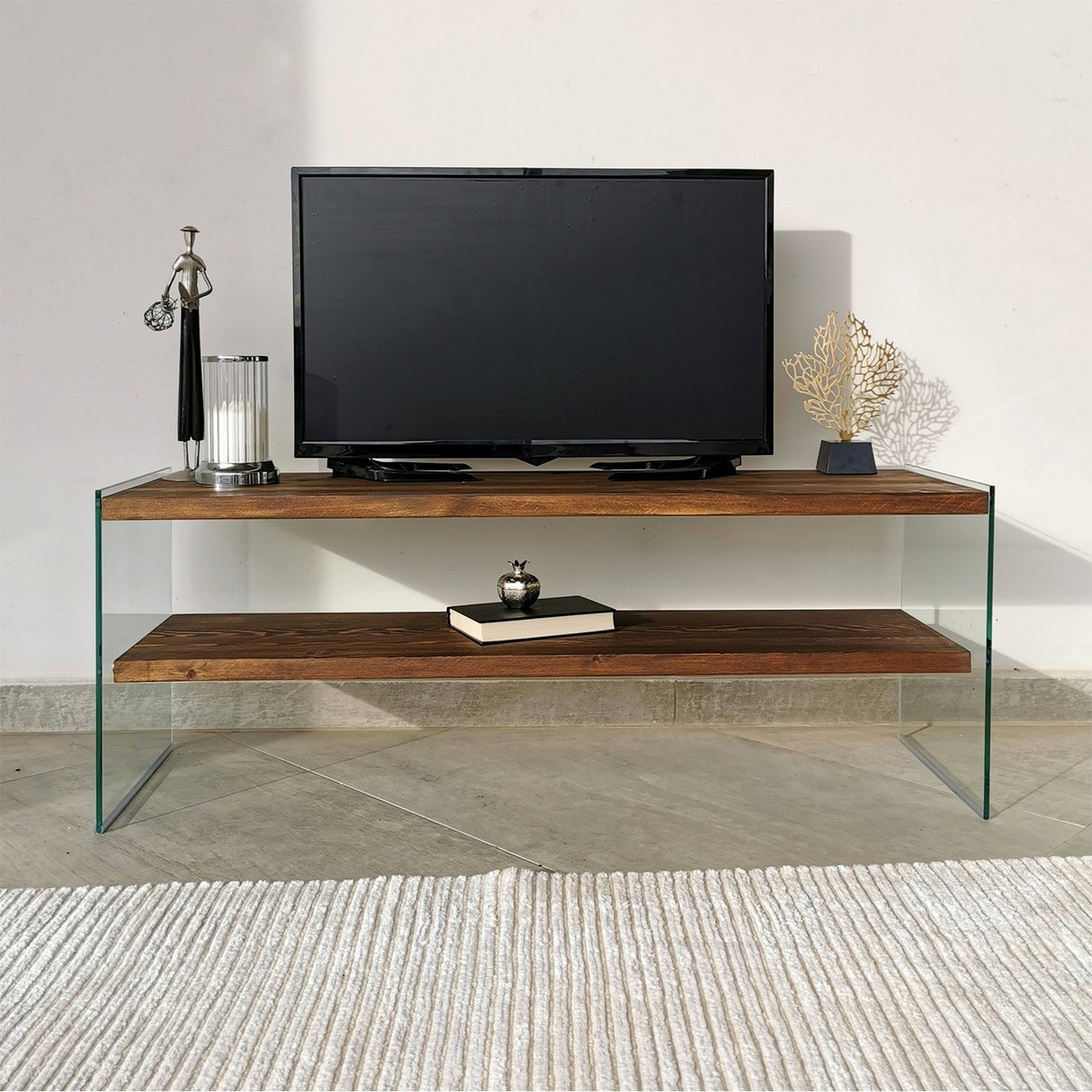 TV furniture Coral Walnut Dennenhout 120x45x35 cm