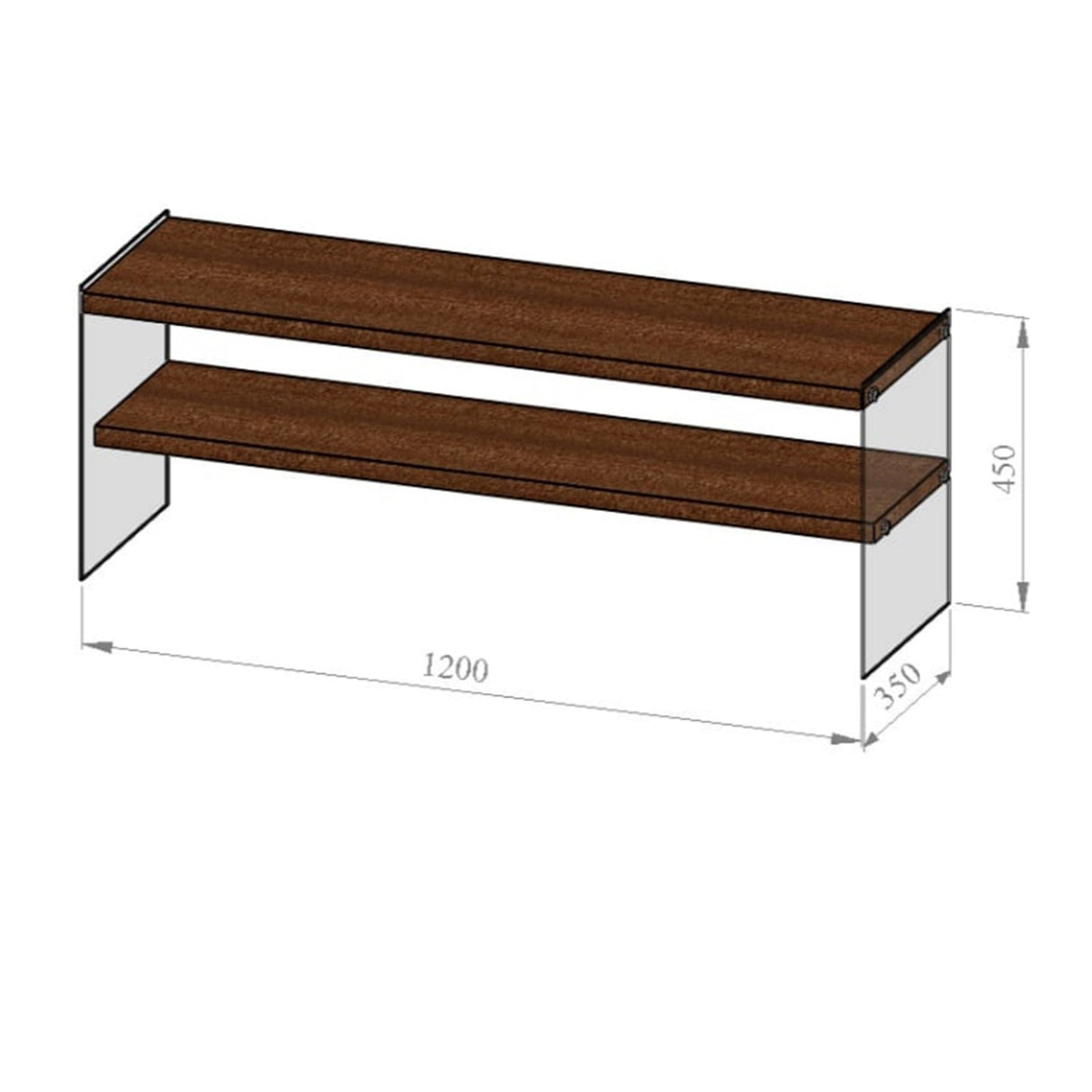 TV furniture Coral Walnut Dennenhout 120x45x35 cm