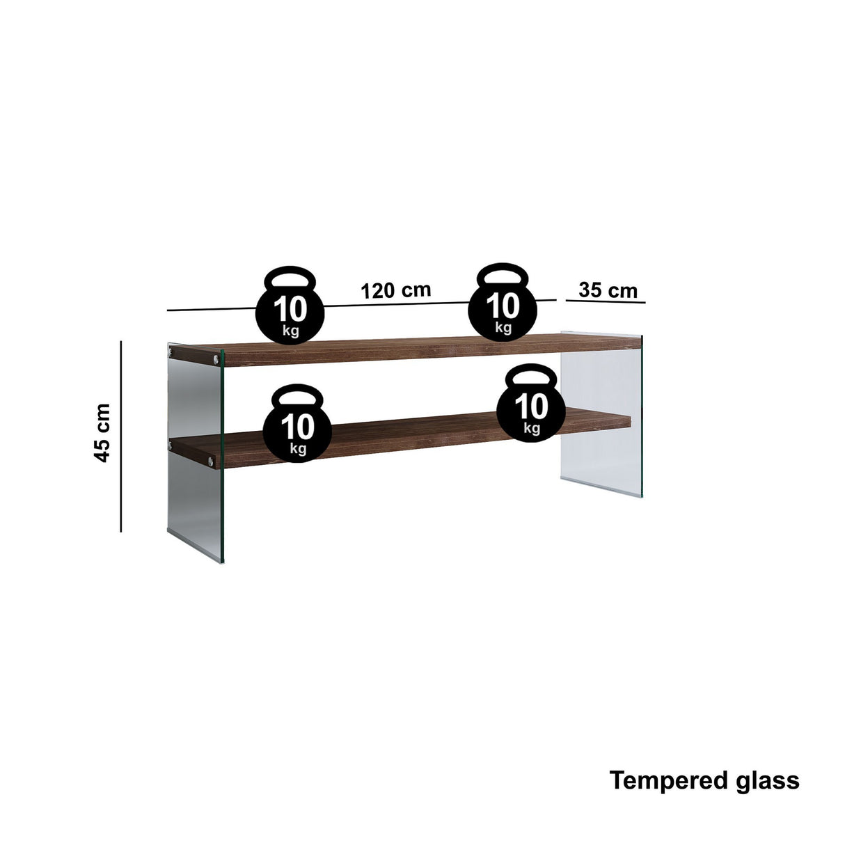 TV furniture Coral Donker Walnut Pinehout 120x45x35 cm