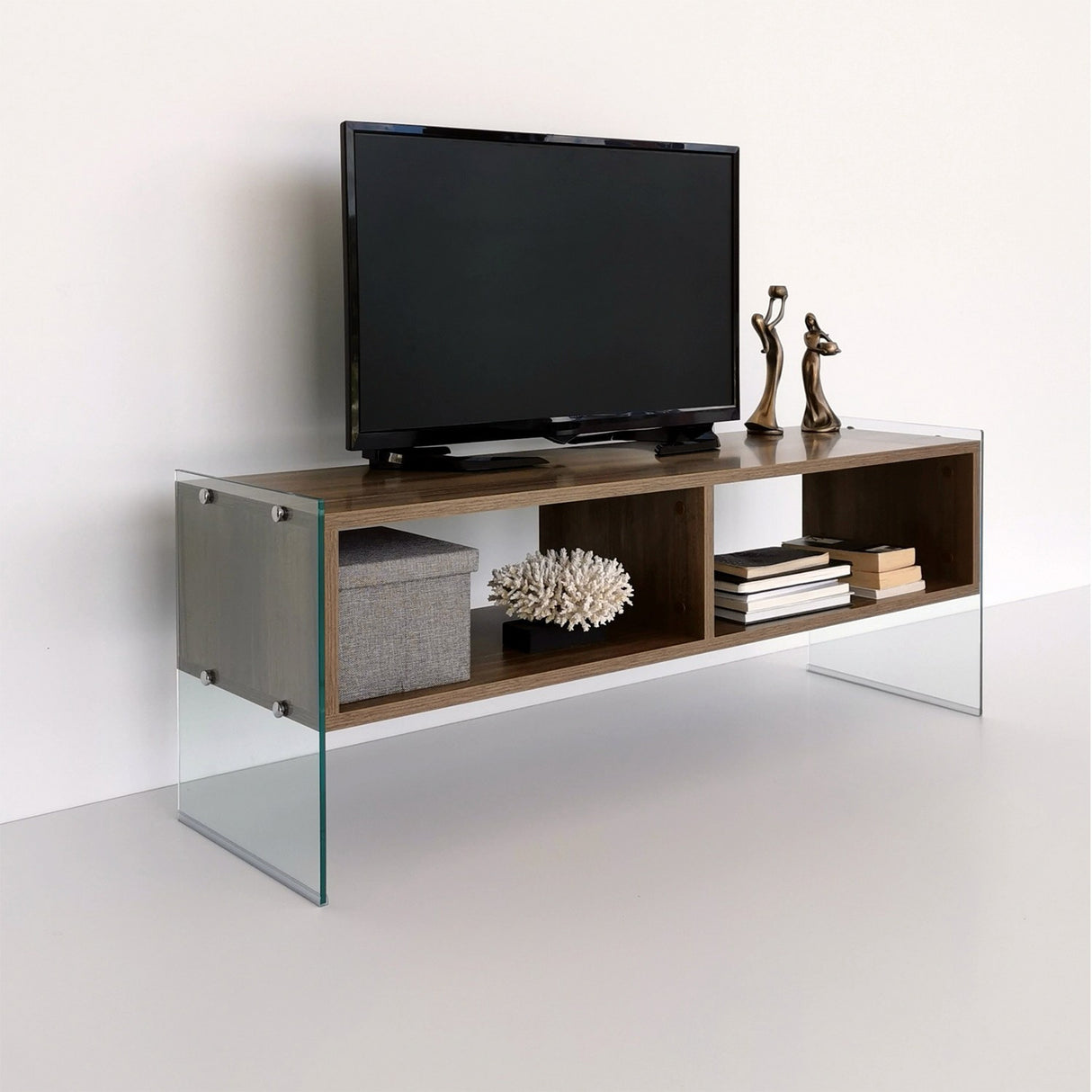 TV furniture Echo walnut melamine 120x45x35 cm