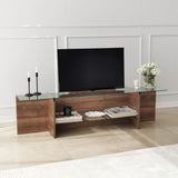 TV Furniture Escape TV Walnut Glass 158x40x35 cm