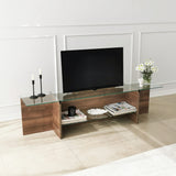 TV Furniture Escape TV Walnut Glass 158x40x35 cm