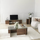 TV Furniture Escape TV Walnut Glass 158x40x35 cm