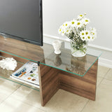 TV Furniture Escape TV Walnut Glass 158x40x35 cm