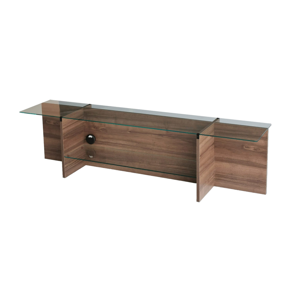 TV Furniture Escape TV Walnut Glass 158x40x35 cm