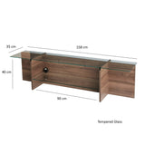 TV Furniture Escape TV Walnut Glass 158x40x35 cm