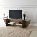 TV furniture lily TV walnut glass 158x40x35 cm