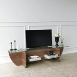 TV furniture lily TV walnut glass 158x40x35 cm