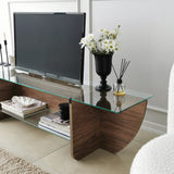 TV furniture lily TV walnut glass 158x40x35 cm