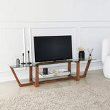 TV furniture amaufi walnut glass 158x35x35 cm