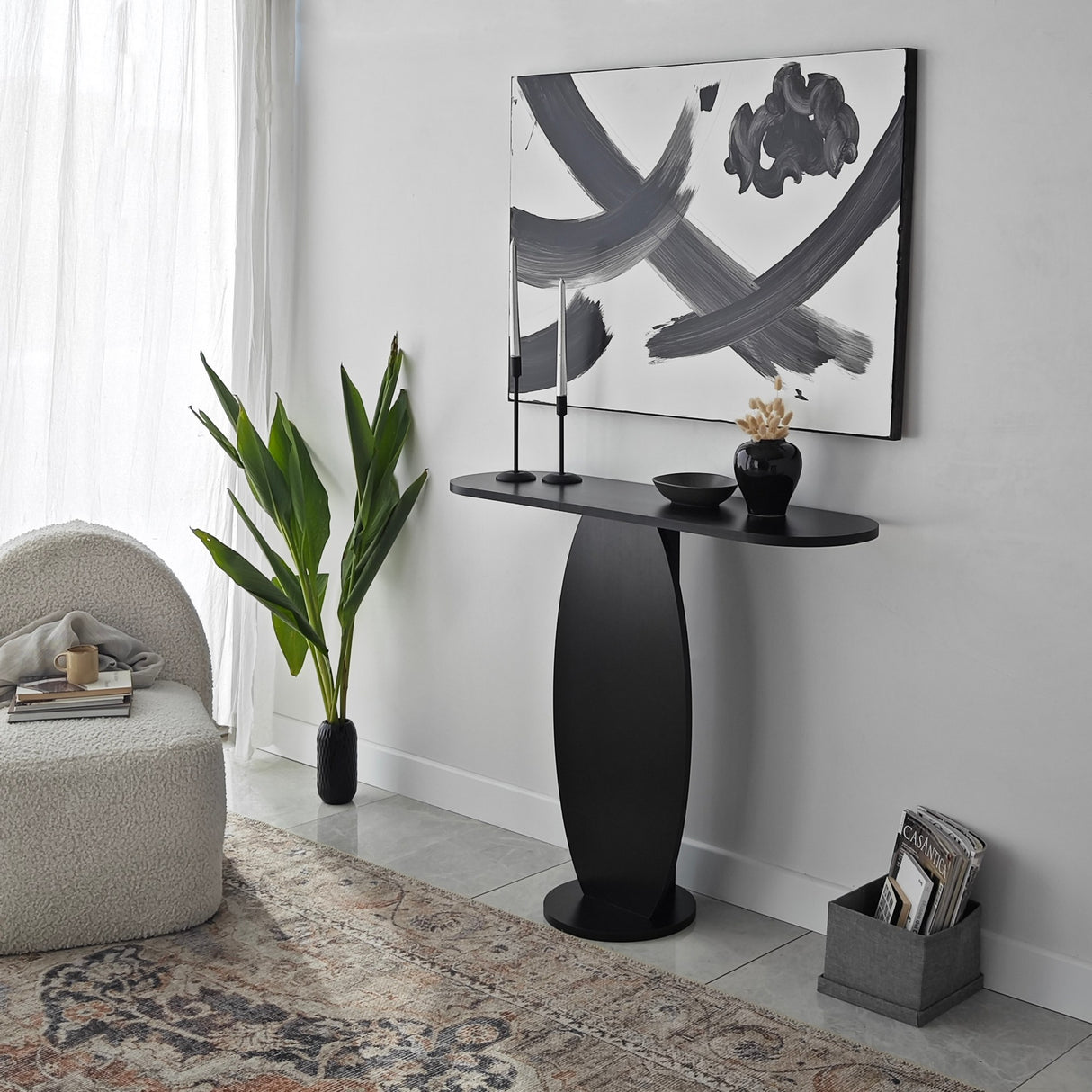 Dressing table Ellittica Anthracite Melamine 100x81x30 cm