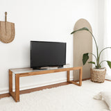 TV furniture via natural wood pine wooden wood 130x40x40 cm