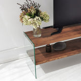 TV furniture aqua natural glass 140x45x35 cm