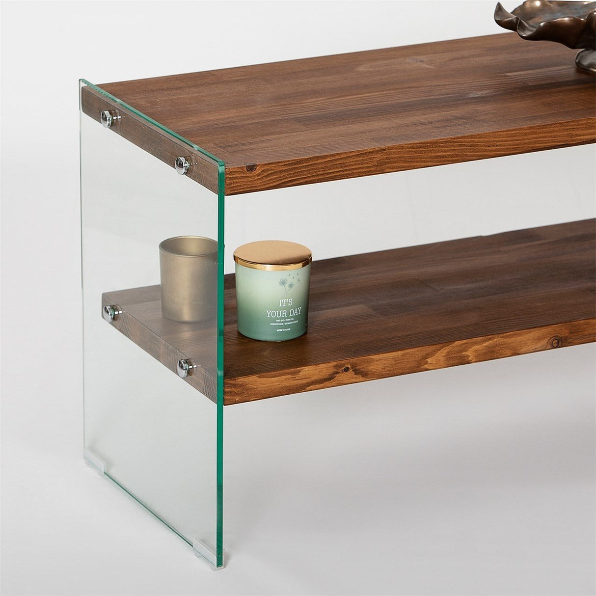 TV furniture aqua natural glass 140x45x35 cm